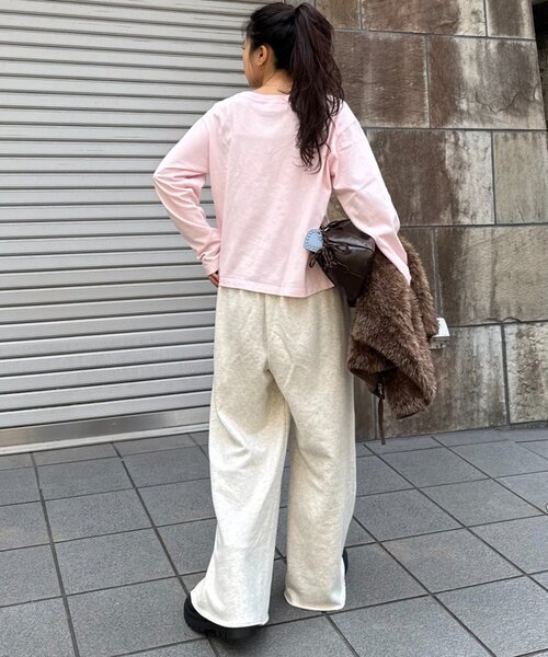 セール】クロップド丈ピグメントフォトプリントTee（Tシャツ