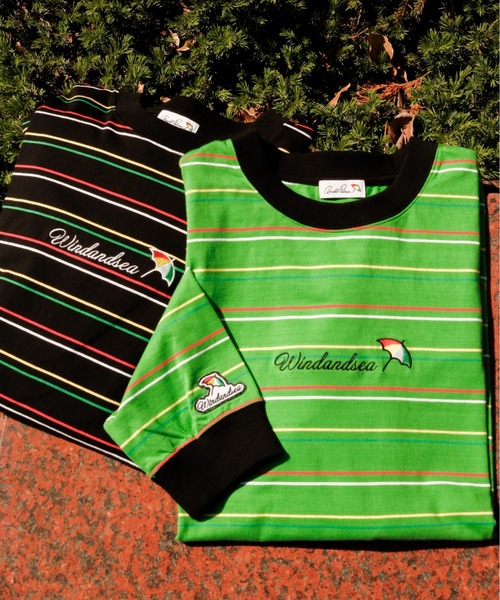 WIND AND SEA(ウィンダンシー)の「ARNOLD PALMER x WDS L/S Multi Border Tee(Tシャツ/カットソー・メンズ・グリーン/ブラック・L/XL)」の1枚目の写真