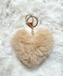 shoppinggo（ショッピングゴー）の「ファーチャーム ハート キーホルダー バッグチャーム キーリング フェイクファー ミニチャーム あったか カラフル レインボー 車 鍵  秋冬 選べる19色（チャーム）」