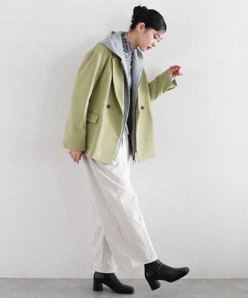 RAGEBLUE（レイジブルー）の「細コールテーラードジャケット/セットアップ対応（テーラードジャケット・レディース・ネイビー/グリーン・FREE）」の4枚目の写真