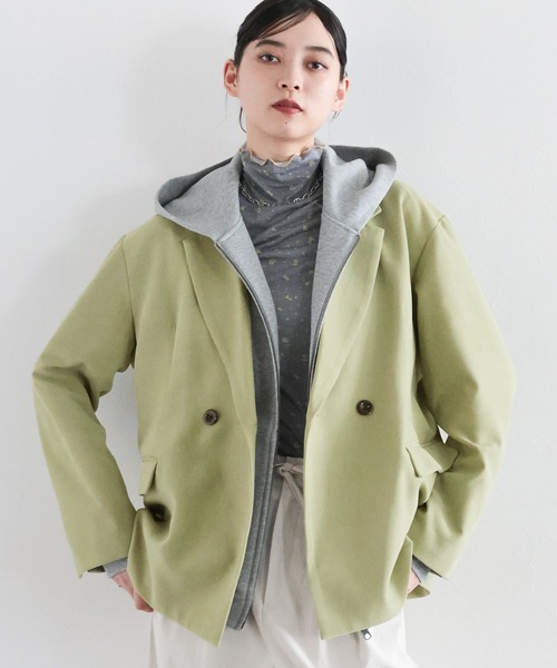 RAGEBLUE（レイジブルー）の「細コールテーラードジャケット/セットアップ対応（テーラードジャケット・レディース・ネイビー/グリーン・FREE）」の5枚目の写真