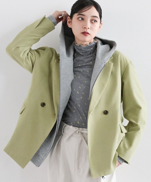 RAGEBLUE（レイジブルー）の「細コールテーラードジャケット/セットアップ対応（テーラードジャケット・レディース・ネイビー/グリーン・FREE）」の6枚目の写真