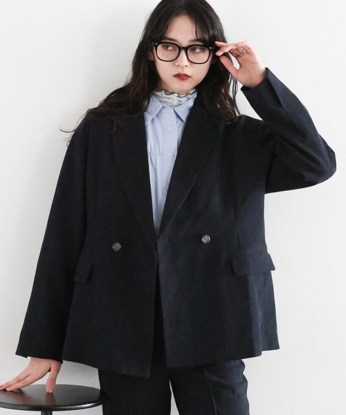 RAGEBLUE（レイジブルー）の「細コールテーラードジャケット/セットアップ対応（テーラードジャケット・レディース・ネイビー/グリーン・FREE）」の12枚目の写真