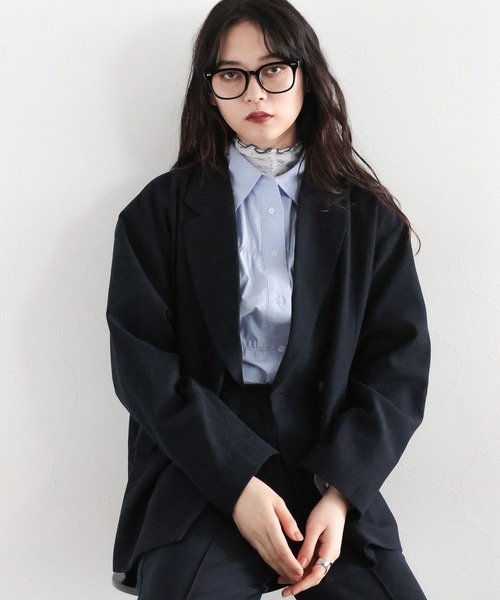 RAGEBLUE（レイジブルー）の「細コールテーラードジャケット/セットアップ対応（テーラードジャケット・レディース・ネイビー/グリーン・FREE）」の13枚目の写真