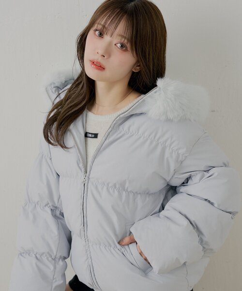 新色追加】ファー取り外しミドルルーズ中綿ブルゾン（その他アウター