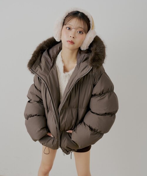 ファー取り外しミドルルーズ中綿ブルゾン（その他アウター）｜Chico