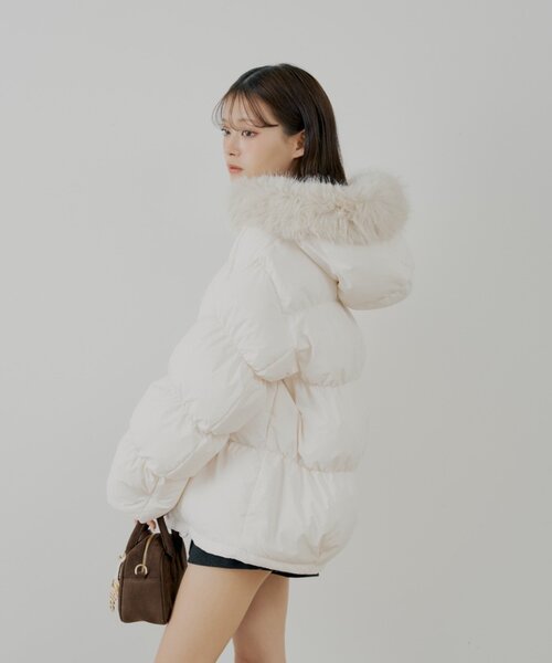 ファー取り外しミドルルーズ中綿ブルゾン（その他アウター）｜Chico