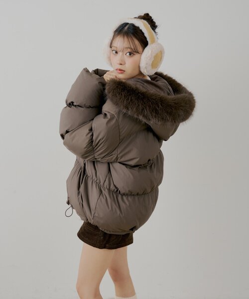 ファー取り外しミドルルーズ中綿ブルゾン（その他アウター）｜Chico