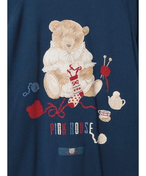 セール】三つ子のくまの冬支度プリントスウェットチュニック