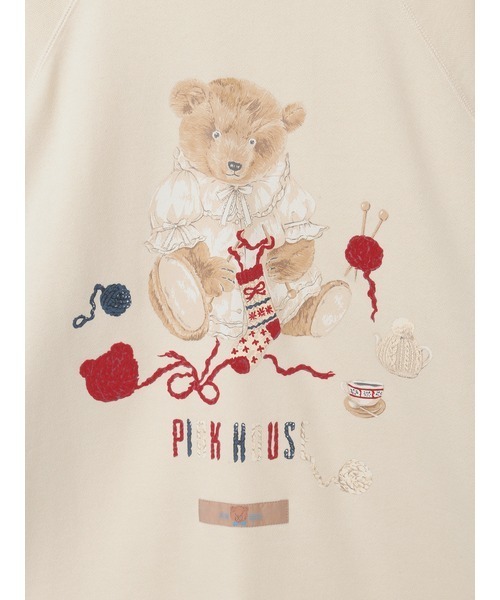 PINK HOUSE(ピンクハウス)の「三つ子のくまの冬支度プリントスウェットチュニック(スウェット・レディース・ネイビー系/カーキ系/ブラック系/レッド系/ホワイト系・フリー)」の11枚目の写真