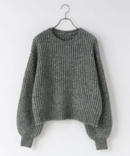 LOWRYS FARM（ローリーズファーム）の「スパンコールニットプルオーバーＬＳ　600406（ニット/セーター・レディース・ベージュ/ライトグレー/チャコールグレー/ブルー・FREE）」の15枚目の写真