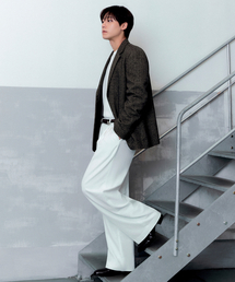 MUSINSA STANDARD（ムシンサスタンダード）の「REAL WIDE HIDDEN ELASTIC WAISTBAND SLACKS_CREAM（スラックス・メンズ）」