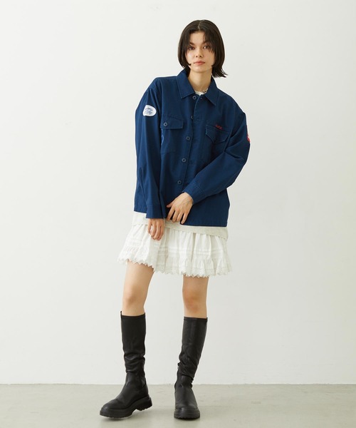 MILKFED.（ミルクフェド）の「PATCHED UTILITY SHIRT（シャツ/ブラウス・レディース・オリーブ/ベージュ/ネイビー・ONE SIZE）」の12枚目の写真