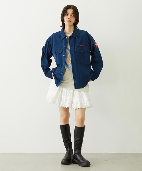 MILKFED.（ミルクフェド）の「PATCHED UTILITY SHIRT（シャツ/ブラウス・レディース・オリーブ/ベージュ/ネイビー・ONE SIZE）」の13枚目の写真