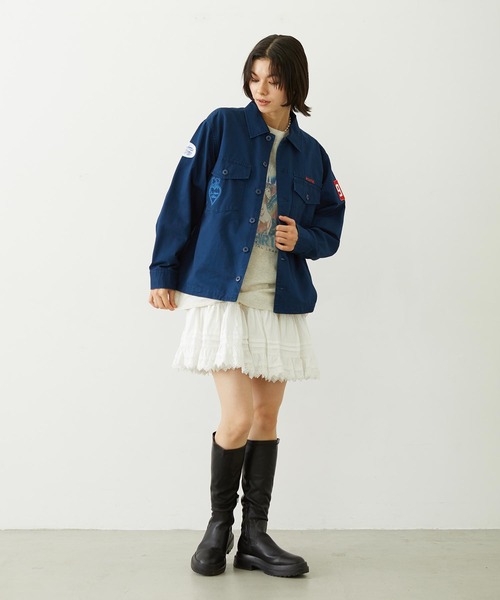 MILKFED.（ミルクフェド）の「PATCHED UTILITY SHIRT（シャツ/ブラウス・レディース・オリーブ/ベージュ/ネイビー・ONE SIZE）」の15枚目の写真