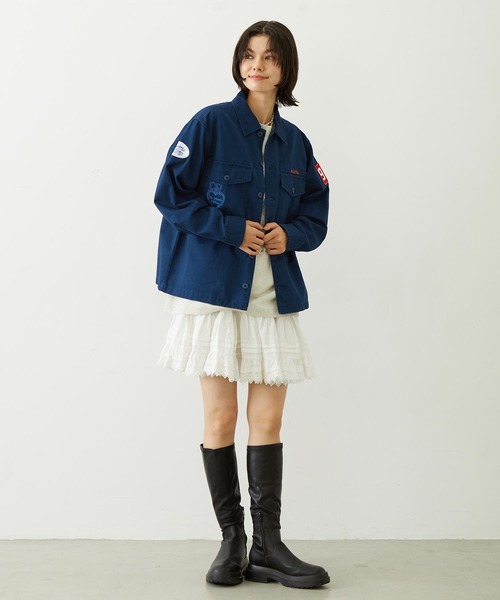 MILKFED.（ミルクフェド）の「PATCHED UTILITY SHIRT（シャツ/ブラウス・レディース・オリーブ/ベージュ/ネイビー・ONE SIZE）」の16枚目の写真