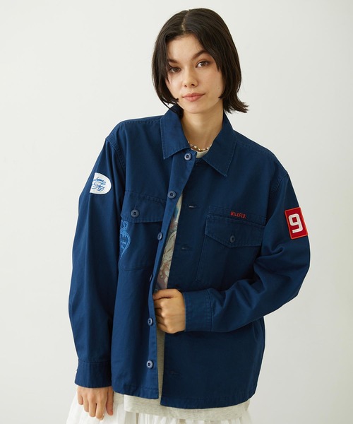 MILKFED.（ミルクフェド）の「PATCHED UTILITY SHIRT（シャツ/ブラウス・レディース・オリーブ/ベージュ/ネイビー・ONE SIZE）」の6枚目の写真
