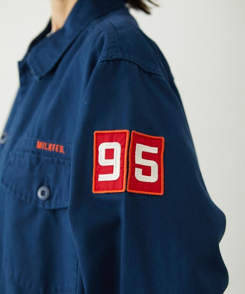 MILKFED.（ミルクフェド）の「PATCHED UTILITY SHIRT（シャツ/ブラウス・レディース・オリーブ/ベージュ/ネイビー・ONE SIZE）」の7枚目の写真