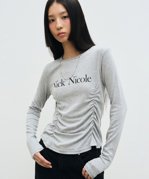 NICK&NICOLE（ニックアンドニコール）の「NICOLE PINTUCK SHIRRING TOP_GRAY（Tシャツ/カットソー・レディース・その他・FREE）」の3枚目の写真
