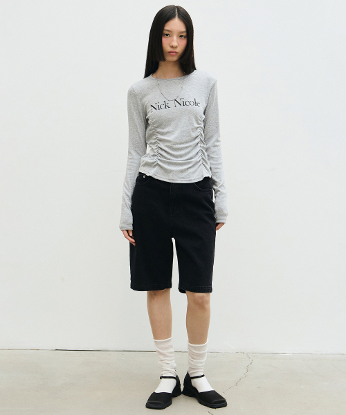 NICK&NICOLE（ニックアンドニコール）の「NICOLE PINTUCK SHIRRING TOP_GRAY（Tシャツ/カットソー・レディース・その他・FREE）」の4枚目の写真