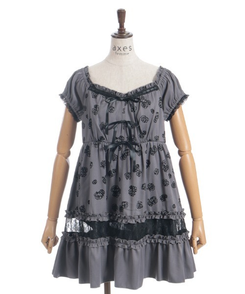 axes femme（アクシーズファム）の「フロッキーローズチュニック（チュニック・レディース・ブラウン/ワイン/グレー・FREE）」の15枚目の写真