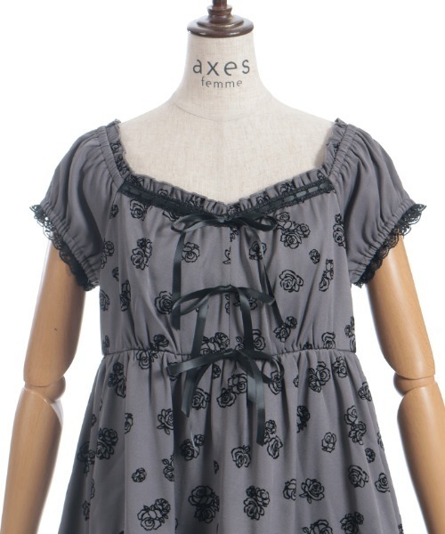 axes femme（アクシーズファム）の「フロッキーローズチュニック（チュニック・レディース・ブラウン/ワイン/グレー・FREE）」の18枚目の写真