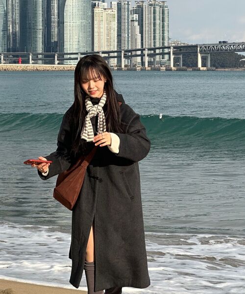 Miseki SEOUL(ミセキソウル)の「Hoodie long duffle Coat CHARCOAL(ダッフルコート・レディース・その他・OS)」の16枚目の写真
