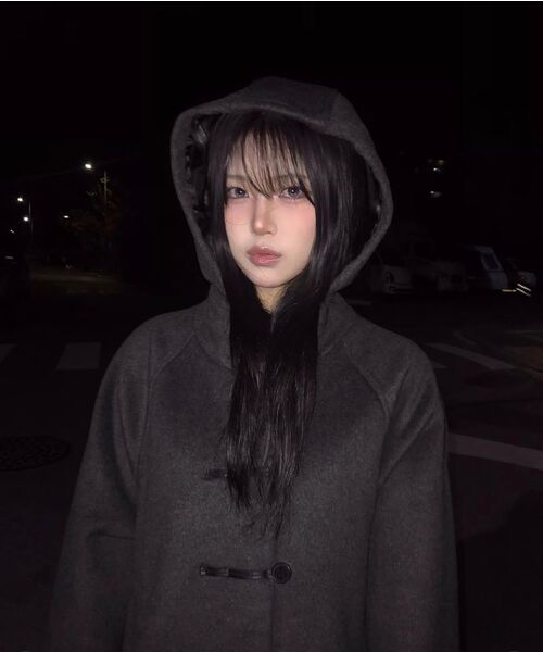 Miseki SEOUL(ミセキソウル)の「Hoodie long duffle Coat CHARCOAL(ダッフルコート・レディース・その他・OS)」の2枚目の写真