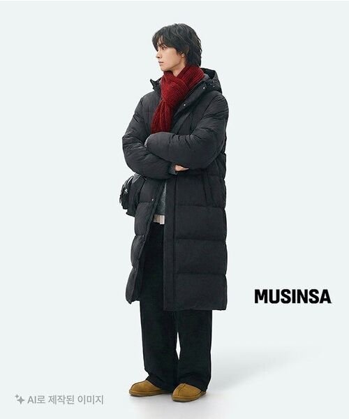 MUSINSA STANDARD（ムシンサスタンダード）の「ロングダウンベンチパーカー[ブラック]（ダウンジャケット/コート・メンズ・その他・SMALL/MEDIUM/LARGE/X-LARGE/XX-LARGE）」の3枚目の写真