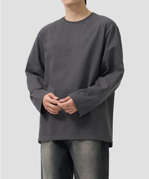 TOFFEE(トフィー)の「ベーシックロングスリーブTシャツ(チャコール)(Tシャツ/カットソー・メンズ・その他・SMALL/MEDIUM/LARGE/X-LARGE)」の1枚目の写真