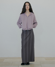 NUAKLE（ヌアクル）の「Check Maxi Skirt_Purple（スカート）」