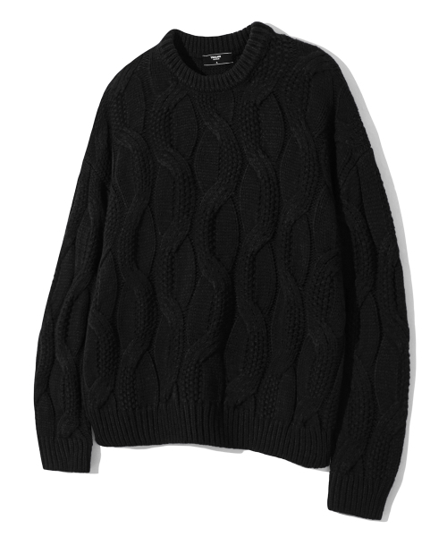 Wochable Big Keeble Over-size Crewneck Knit [black] — свободный свитер