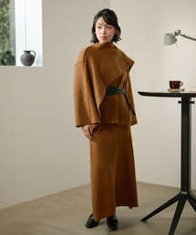 stole jacket belted set up /ストールジャケットベルト付きセットアップ