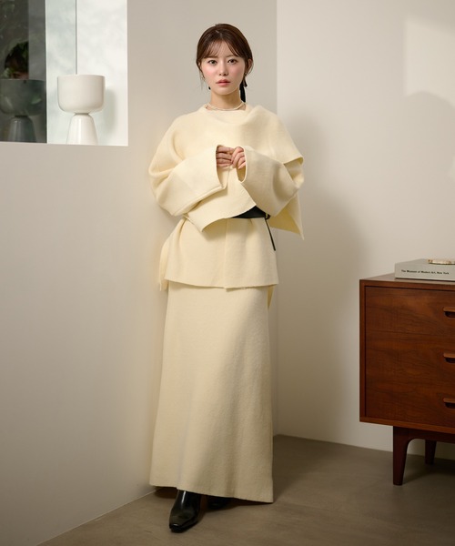 stole jacket belted set up /ストールジャケットベルト付き