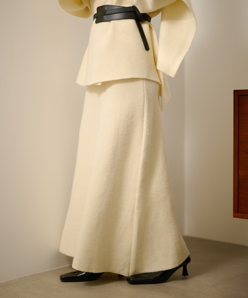 LAULEN(ローレン)の「stole jacket belted set up /ストールジャケットベルト付きセットアップ(セットアップ・レディース・キャメル/ブラック/アイボリー・FREE)」の16枚目の写真