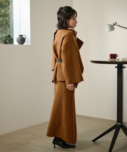 美品 louren cutoff tailored jacket ブラウン ラウアー LAUIR グレンチェック2Bテーラードジャケット （ブラウン