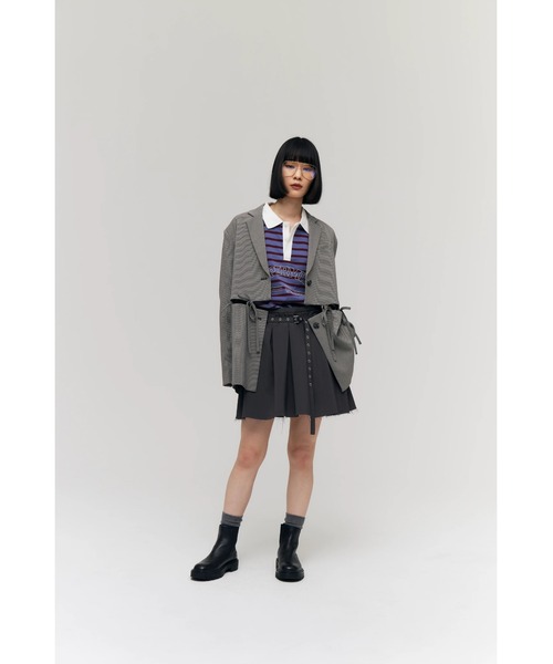 FELICITY（フェリシティ）の「Belted Flare Skirt（スカート・レディース・グレー/ブラウン・2/1）」の3枚目の写真
