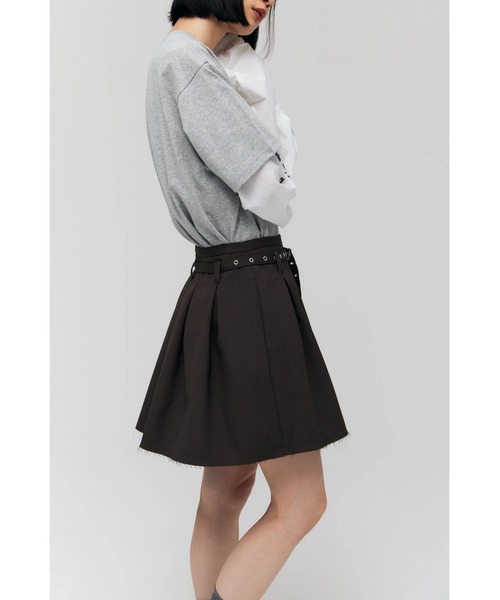 FELICITY（フェリシティ）の「Belted Flare Skirt（スカート・レディース・グレー/ブラウン・2/1）」の7枚目の写真
