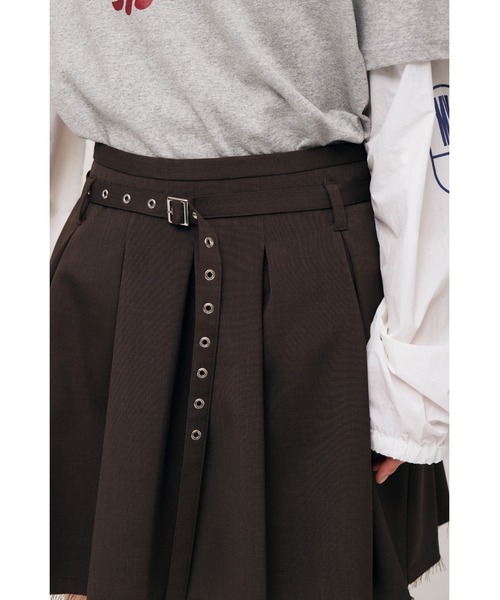 FELICITY（フェリシティ）の「Belted Flare Skirt（スカート・レディース・グレー/ブラウン・2/1）」の9枚目の写真