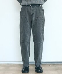 ユニセックスカーペンターカラー デニムパンツ_GREY