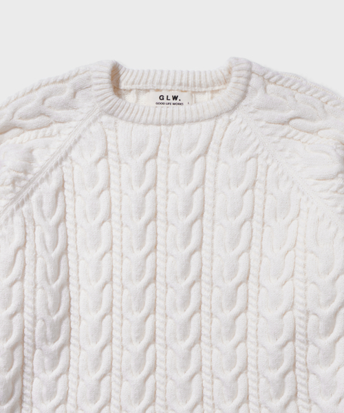 GLW(ジーエルダブリュ)の「レギュラーニットケーブルアイボリー(ニット/セーター・レディース・その他・SMALL/MEDIUM/LARGE)」の6枚目の写真