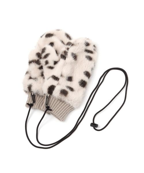 GLOBAL WORK（グローバルワーク）の「紐付き洗えるファーミトングローブ/598362（手袋・レディース・グレー/オフホワイト/その他/ベージュ/ダークブラウン/ブラウン・FREE）」の6枚目の写真