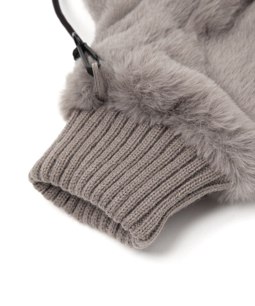 GLOBAL WORK（グローバルワーク）の「紐付き洗えるファーミトングローブ/598362（手袋・レディース・グレー/オフホワイト/その他/ベージュ/ダークブラウン/ブラウン・FREE）」の8枚目の写真