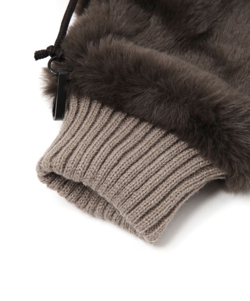 GLOBAL WORK（グローバルワーク）の「紐付き洗えるファーミトングローブ/598362（手袋・レディース・グレー/オフホワイト/その他/ベージュ/ダークブラウン/ブラウン・FREE）」の7枚目の写真