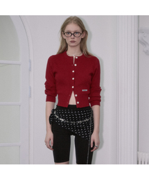 Soft Nut Button Cardigan [Red]
