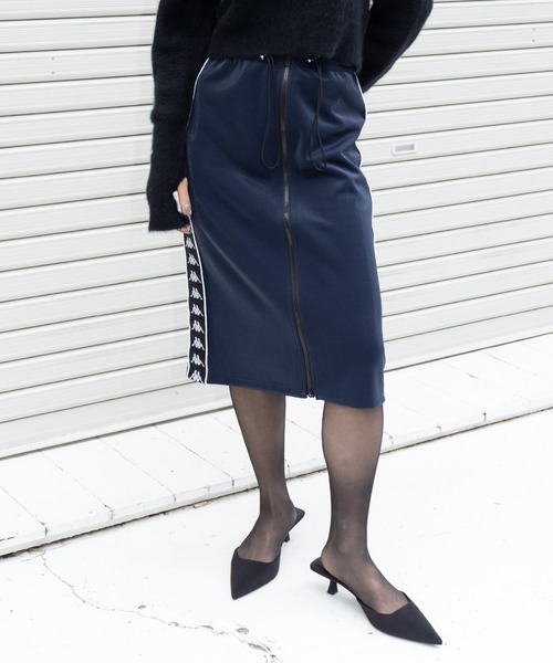 Kappa(カッパ)の「× Kappa ZIP JERSEY SKIRT / カッパ ジップジャージースカート(スカート・レディース・ネイビー/ボルドー・FREE)」の1枚目の写真