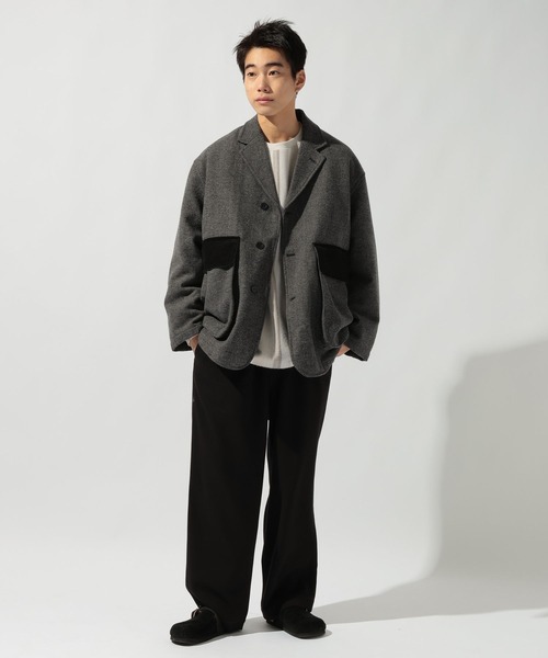 niko and...(ニコアンド)の「ハンティングオーバージャケット(テーラードジャケット・メンズ・グレー/ブラウン・LARGE/MEDIUM)」の3枚目の写真