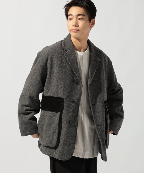 niko and...(ニコアンド)の「ハンティングオーバージャケット(テーラードジャケット・メンズ・グレー/ブラウン・LARGE/MEDIUM)」の5枚目の写真