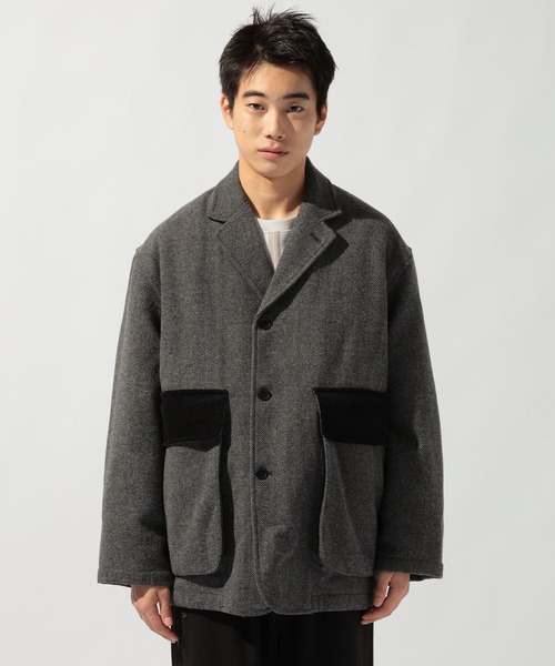 niko and...(ニコアンド)の「ハンティングオーバージャケット(テーラードジャケット・メンズ・グレー/ブラウン・LARGE/MEDIUM)」の9枚目の写真