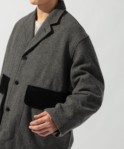 niko and...(ニコアンド)の「ハンティングオーバージャケット(テーラードジャケット・メンズ・グレー/ブラウン・LARGE/MEDIUM)」の12枚目の写真